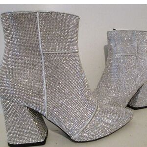 RHINESTONES A New Day Rhinestone Ankle Booties with BLOCK HEEL- NWOT